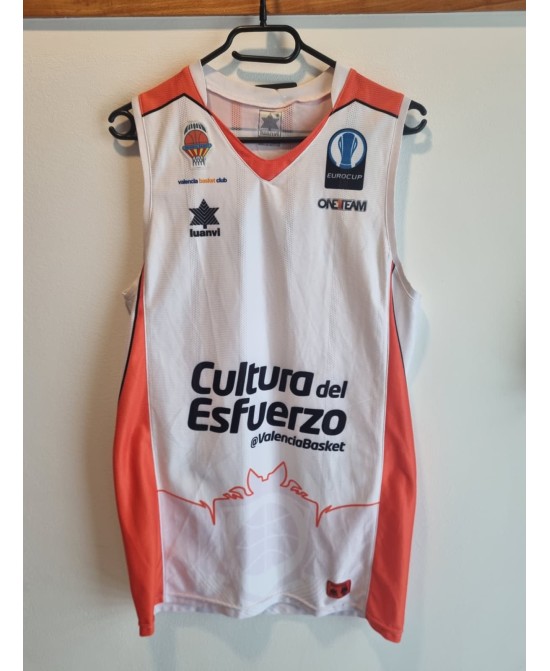 Camiseta Valencia Basket Blanca 2015/16 Eurocup Luanvi