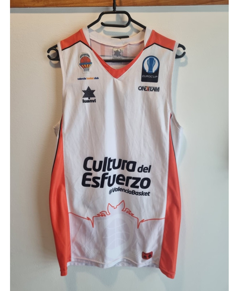 Camiseta Valencia Basket Blanca 2015/16 Eurocup Luanvi