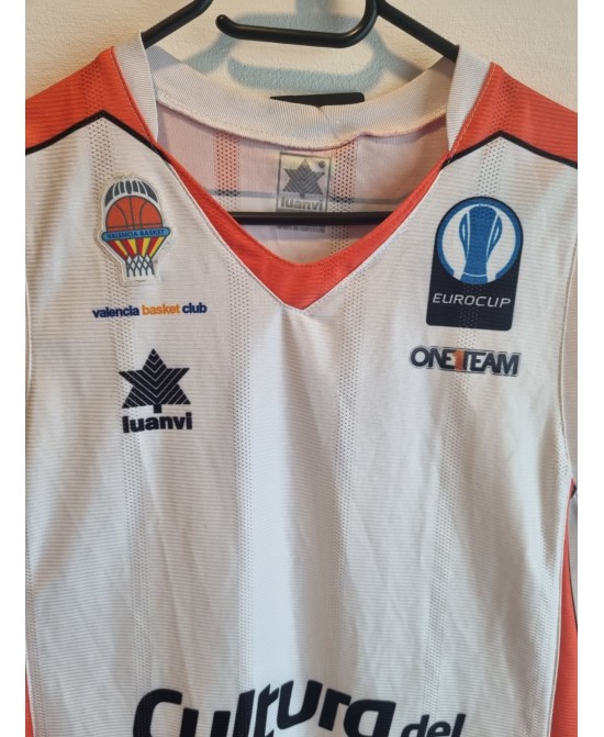 Camiseta Valencia Basket Blanca 2015/16 Eurocup Luanvi